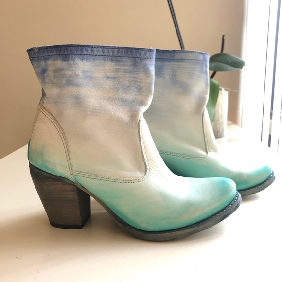 FELMINI OMBRÉ LEATHER WESTERN INSPIRED BOOTS size 37 - Picture 4 of 6